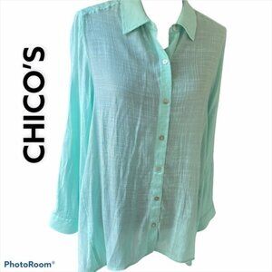 💚CHICO’S SEA FOAM GREEN TOP💚
